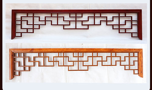 江南中式花格吊顶门楣挂落仿古落地罩在实际案例中的展示