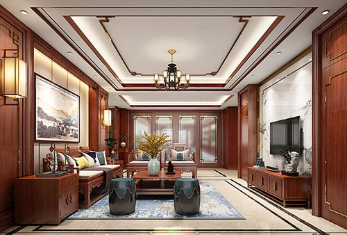 江南小清新格调的现代简约别墅中式设计装修效果图